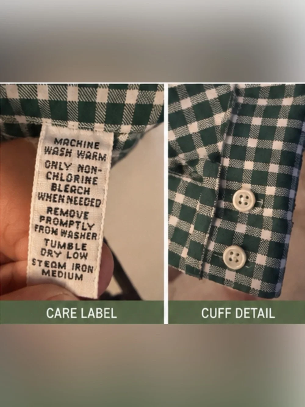 Polo by Ralph Lauren Green and White Gingham Button-Down Shirt